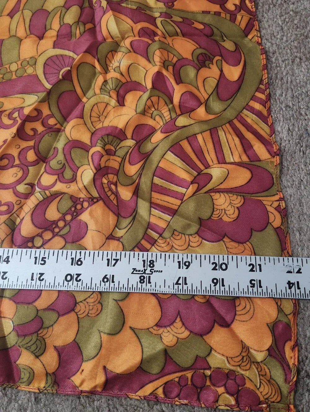 Vintage Mod Psychedelic Scarf Purple Orange Green